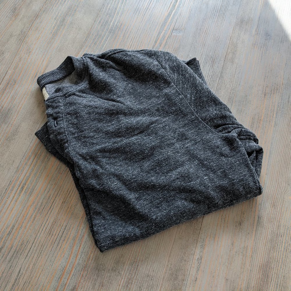 Marine Layer Grey Double Knit Long Sleeve Henley